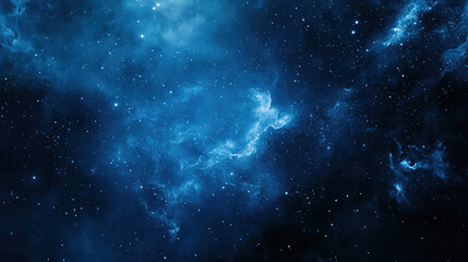 Fototapeta premium A dark blue background with particles or elements randomly drifting in space. 