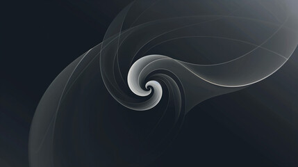Minimal Dark Swirl Abstract Spiral Design