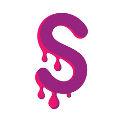 Surreal Melting Letter S Monogram Logo - Fluid & Abstract Vector Icon