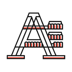 Retail Aisle Letter A Monogram Logo - Supermarket & Shopping Vector Icon