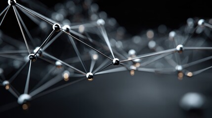 Abstract metallic network; nodes and connections