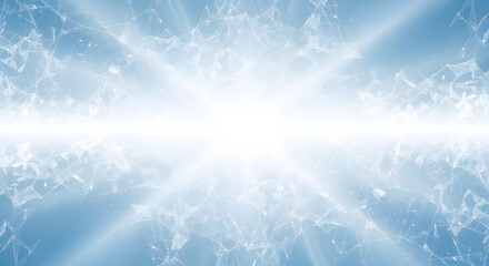 Abstract White Geometric Network with Glowing Blue Background