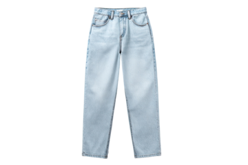 Light-wash, straight-leg jeans, front view