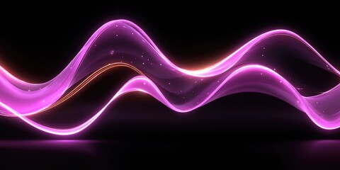 Glowing purple wave on dark background