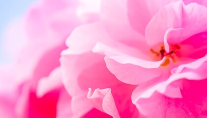Close-up of Delicate Pink Rose Petals with Soft Focus and Vibrant Color.