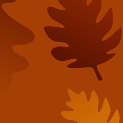 Brown Orange Autumn Leaves Square Background Pattern