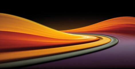Abstract swirling orange and yellow waves on a dark background