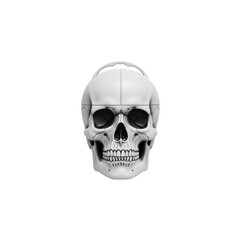 Fototapeta premium Scary pirate symbol, human skull and crossbones illustration isolated on a white background