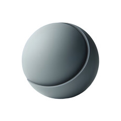 A simple gray sphere with a curved shadow against a black background