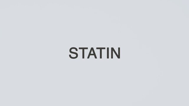 Statin concept word stethoscope illustrative illustration text hand diagnosed on white background for cholesterol health awareness, patient care, and medical evaluation