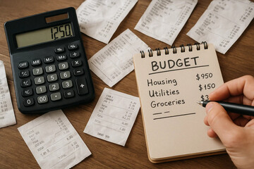 hand with calculator