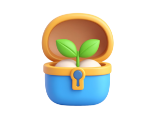 3D Render Seedling in Box