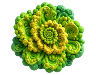 Abstract 3D Green Floral Illustration