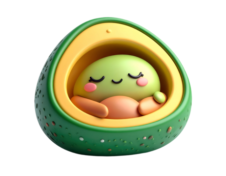 Cute Avocado 3D Illustration