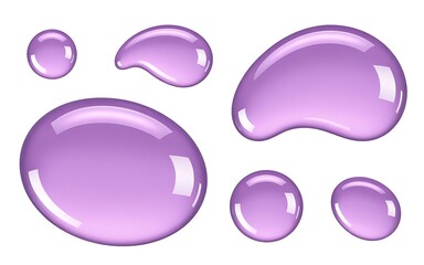 Purple blobs isolated on white background