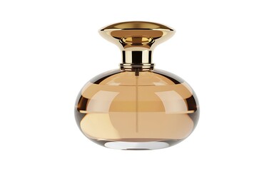 Obraz premium Golden perfume bottle isolated on white background