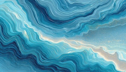 Obraz premium Abstract swirling, flowing blues and golds