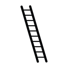 Black silhouette vector illustration of a straight ladder design