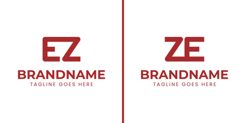 Letters EZ and ZE Monogram Logo Set, suitable for any brand with ZE or EZ initials