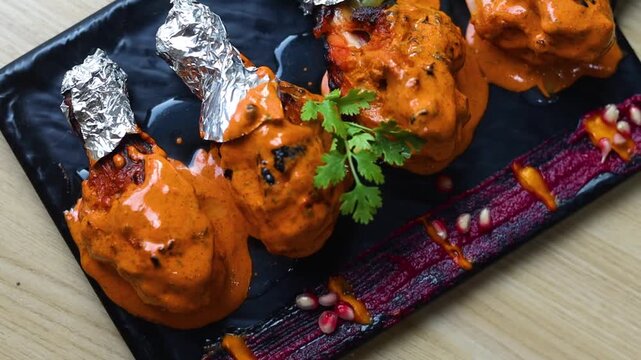 Non veg platter with chicken, fish and other mughalai dishes served