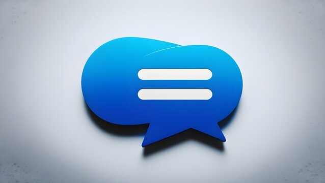 Blue speech bubble icon isolated on white background, chat message - Powered by Adobe