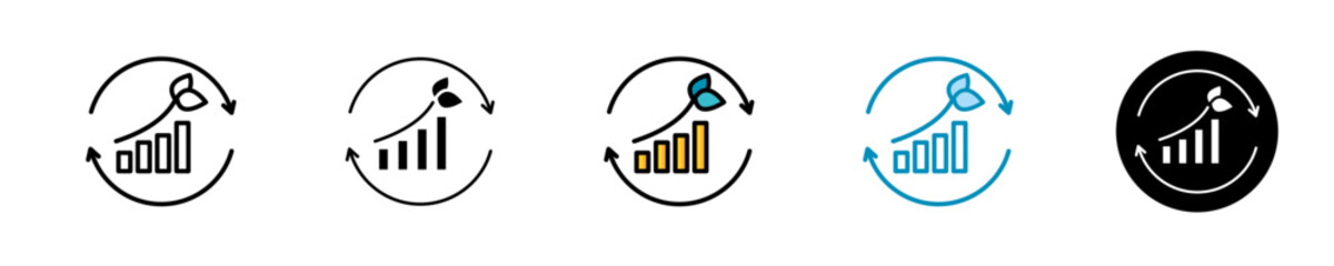 Sustainable Growth  Icon Set Multiple Style Collection