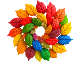 Colorful 3D Leaf Mandala