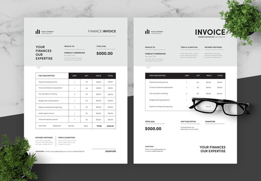 Gray And Black Invoice Set