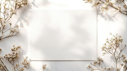 A luxury wedding invitation template with no text. Subtle gold foil detailing around the border. 