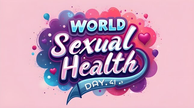 World Sexual Health Day awareness text illustration with educational typography promoting safety, wellness, and prevention