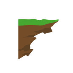 Cartoon ravine cliff. Vector illustration. 