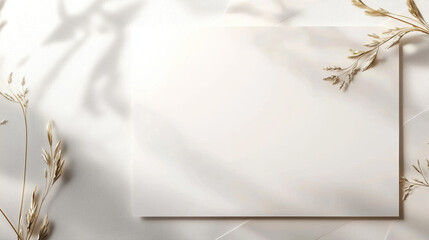A luxury wedding invitation template with no text. Subtle gold foil detailing around the border. 