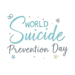 World Suicide Prevention Day awareness text illustration promoting mental health, hope, resilience, and global support