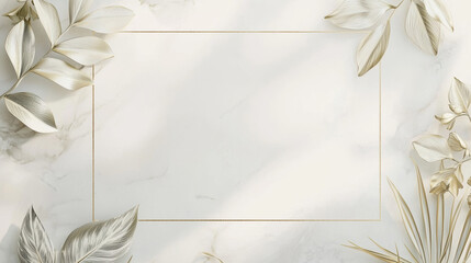 A luxury wedding invitation template with no text. Subtle gold foil detailing around the border. 