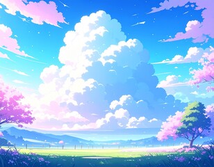 Fototapeta premium colourful sky, cloud, sunny day