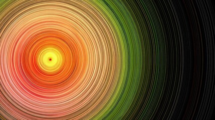Concentric circles radiate outward, vibrant colors
