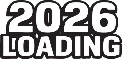 Vector Illustration of 2026 Loading Progress Text
