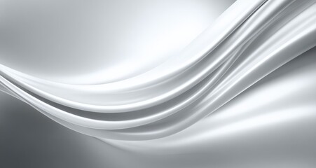 Obraz premium Smooth, flowing, white fabric folds