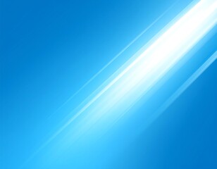 Bright Diagonal Light Beam on Blue Background