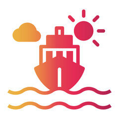 cruise ship Gradient icon