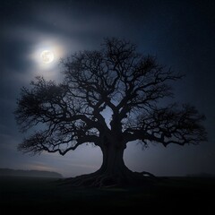 tree in the moonlight