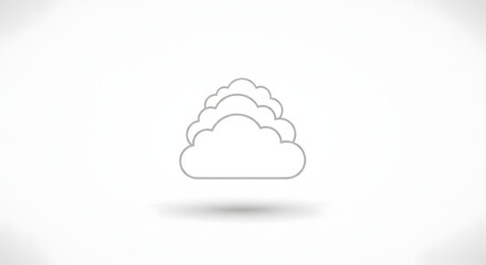 Minimalist Cloud Graphic Light Gray on White Background