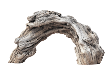 Aged, weathered driftwood arch