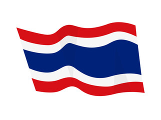 Thailand flag icon. Vector flag of Thailand, symbol. Set of Thai flags brush, button, waved, heart. Elegant, wavy