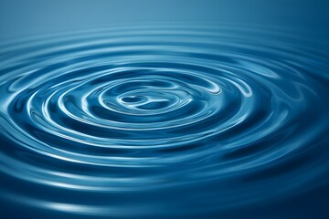 Blue water ripple effect with circular waves