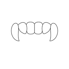 A cartoonish drawing of a vampire's teeth