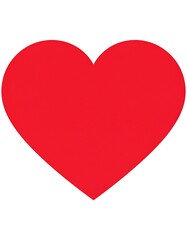 Simple, solid red heart shape on white background