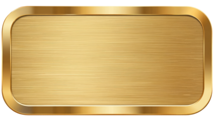 Gold metallic rectangular plate with a beveled border