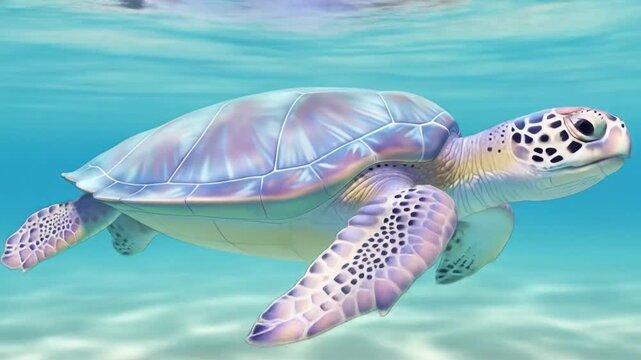 Gentle Glide: A Sea Turtle's Graceful Underwater Journey, Embracing the Serenity and Tranquility of Marine Life in Motion Capture the Magic of the Ocean Depths