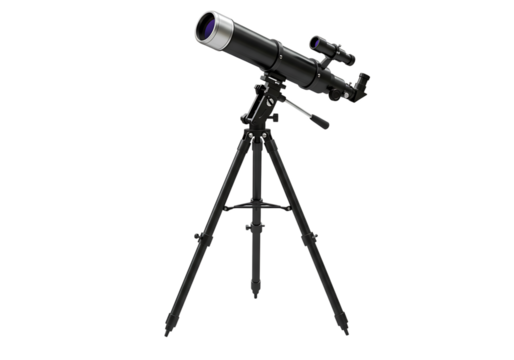 Astronomy telescope on tripod isolated on transparent background - Powered by Adobe